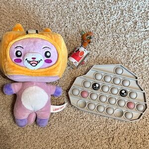 Lanky box Plush Toy with Gray Pop It